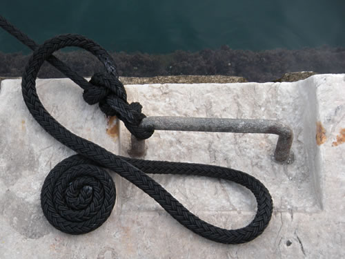 Neatly coiled rope
